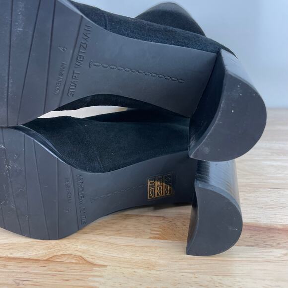 Stuart Weitzman NWOB Tipland Black Suede Over the Knee Boot Size 4M Stacked Heel - Picture 14 of 15